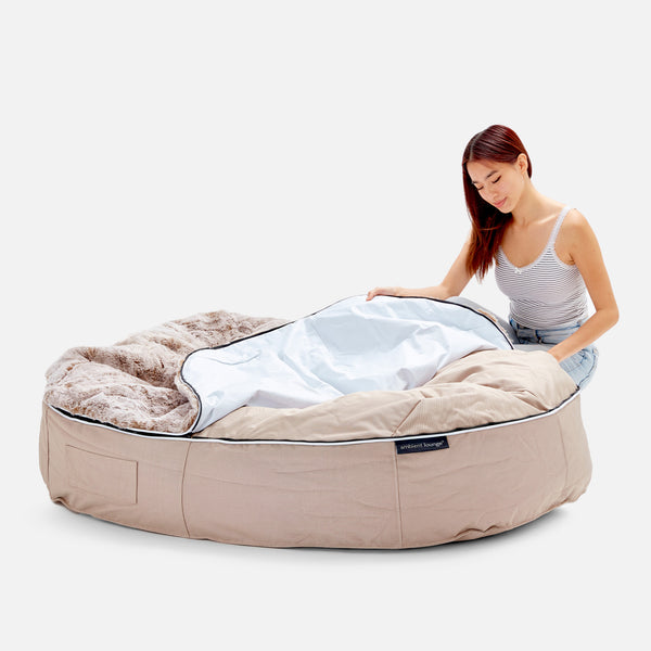 (XXL) Premium Indoor/Outdoor Dog Bed (Cappuccino)