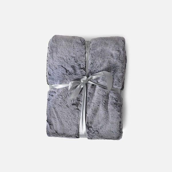Deluxe Faux Fur Throw - Sensory Grey