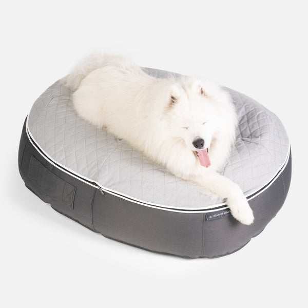 (L) Premium ThermoQuilt Dog Bed (Grey)