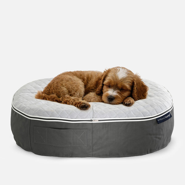 (M) Premium ThermoQuilt Dog Bed (grey)