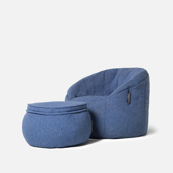 Wing Ottoman - Blue Jazz