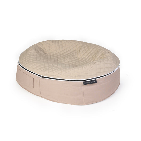 (S) Premium Thermoquilt Dog Bed (Beige)