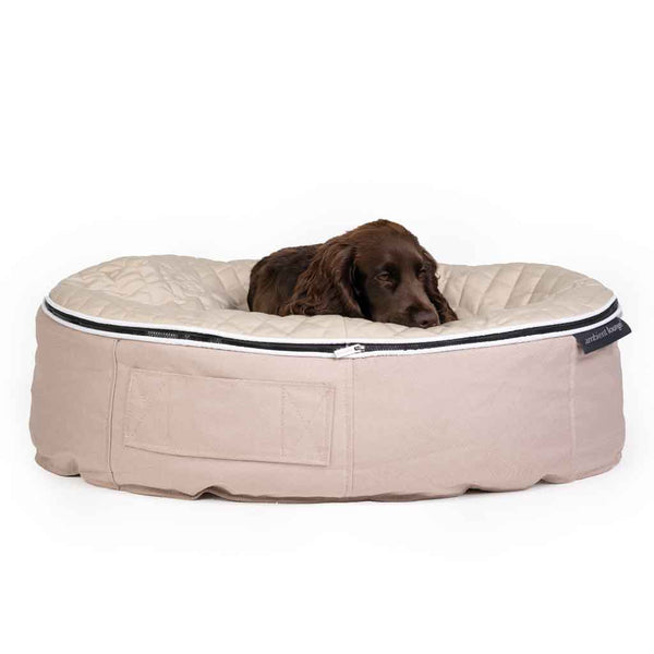 (M) Premium ThermoQuilt Dog Bed (Beige)